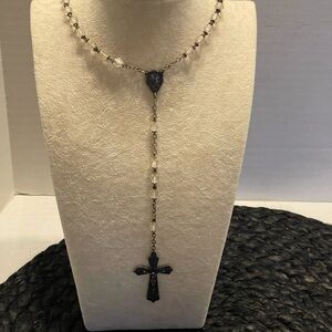 Elegant Silver tone  Rosary Cross